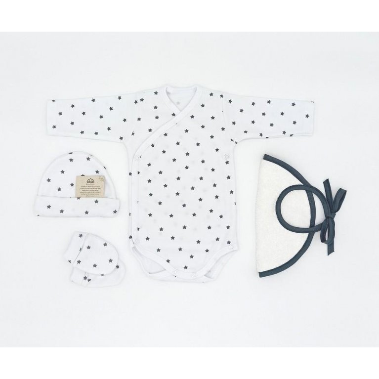 Conjunto Primera puesta Estrellas grises - Notrhbaby