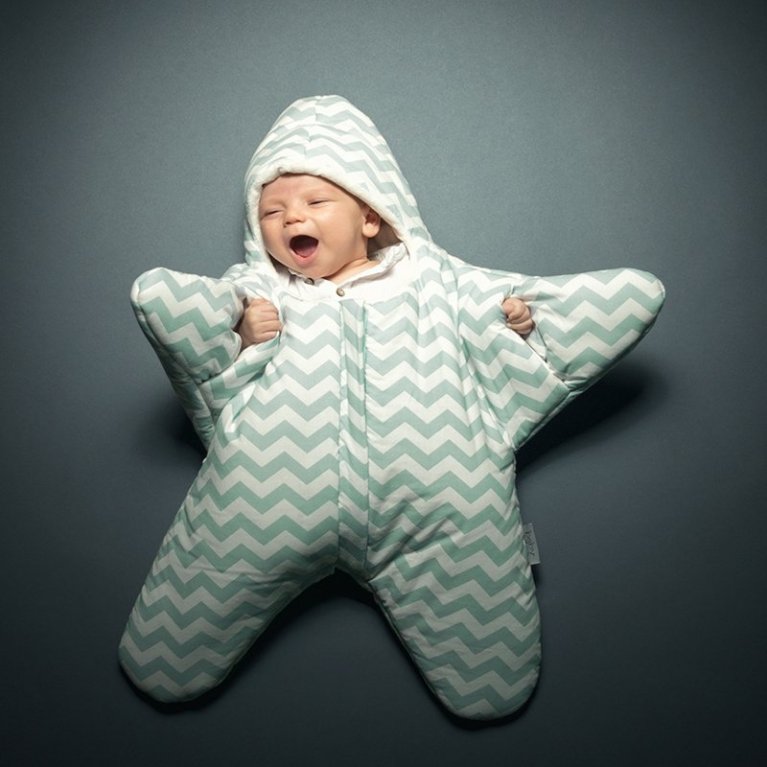 Saco de dormir para bebé Baby Bites Estrella Chevron Menta